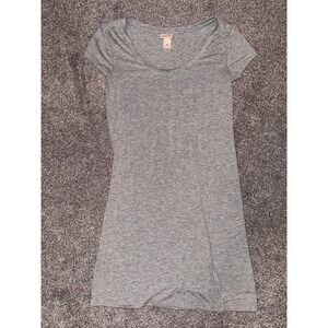 Mossimo Women's Grey Long - Short-Sleeve T-Shirt Small